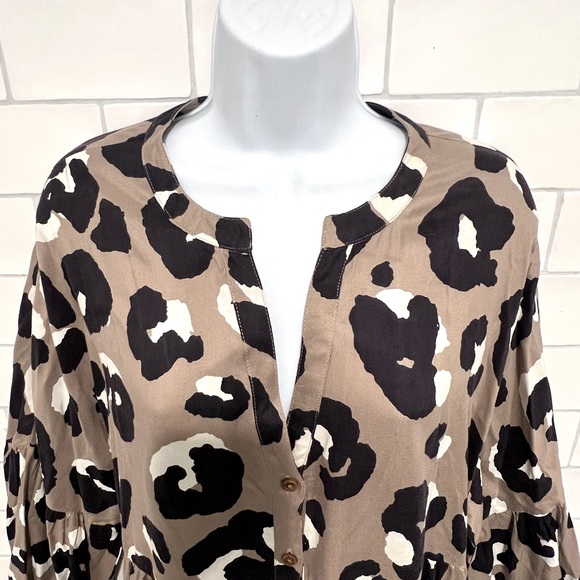 Mud Pie Maybell Animal Print Flounce Dress - Picture 7 of 9